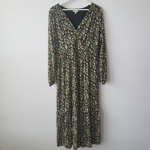 Avln studio floral maxi long sleeve dress